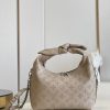 M20701 LV WHY KNOT 小号手袋 镂花穿孔牛皮革 单肩手提包 象灰色