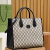 659983 Gucci 互扣式双G小号托特包 Gucci男女通用托特包 蓝色