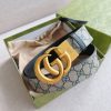 1660014467136312.jpg 627055 Gucci 双G带扣双面腰带 GG Supreme蓝色帆布男士皮带 金扣