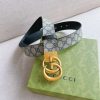 1660014489313170.jpg 627055 Gucci 双G带扣双面腰带 GG Supreme蓝色帆布男士皮带 金扣