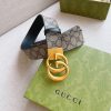 1660015319336706.jpg 627055 Gucci双G带扣双面腰带 乌木色GG Supreme帆布男士皮带 金扣