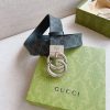 1660020521748739.jpg 627055 Gucci双G带扣双面腰带 黑色GG Supreme帆布男士皮带 银扣
