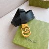 1660088482329047.jpg 627055 Gucci 双G带扣双面腰带 GG Marmont系列黑色男士皮带 金扣