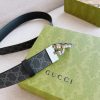 411924 Gucci互扣式双G带扣GG Supreme帆布男士腰带 黑色