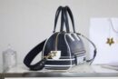 M6202 迪奥 VIBE BOWLING 拉链手袋中号 光滑牛皮保龄球包 黑色