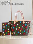 M46381 LV x YK NEVERFULL 中号手袋 LV2023新款草间弥生系列购物袋