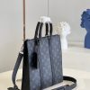 M46898 LV SAC PLAT CROSS 手袋 Monogram Eclipse 涂层帆布手提单肩公文包