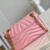 M20853 LV NEW WAVE 小号链条包 绗缝牛皮单肩斜挎包 粉色