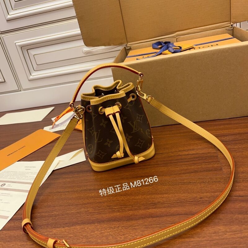 M81266 LV NANO NOE 手袋 Monogram 涂层帆布mini水桶包