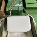 735101 Gucci Blondie系列手提包 圆形互扣式双单间手提包 白色