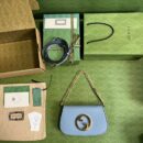 699268 Gucci Blondie系列肩背包 圆形互扣式双G单肩包 浅蓝色