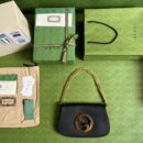 699268 Gucci Blondie系列肩背包 圆形互扣式双G单肩包 黑色