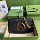 699268 Gucci Blondie系列肩背包 圆形互扣式双G单肩包 黑色