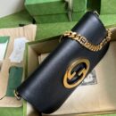 699268 Gucci Blondie系列肩背包 圆形互扣式双G单肩包 黑色