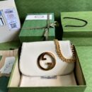 699268 Gucci Blondie系列肩背包 圆形互扣式双G单肩包 白色