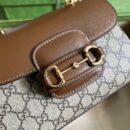 703848 Gucci Horsebit 1955系列迷你手袋 古驰女士单肩手提包 棕色