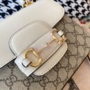 703848 Gucci Horsebit 1955系列迷你手袋 古驰女士单肩手提包 白色