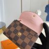 N64423 LV ROSALIE 零钱包 Damier Ebene 帆布钱包 LV豆豆钱夹 粉色