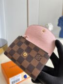 N64423 LV ROSALIE 零钱包 Damier Ebene 帆布钱包 LV豆豆钱夹 粉色