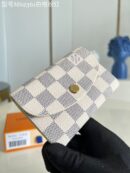 N61276 LV ROSALIE 零钱包 Damier Azur 帆布钱夹 LV豆豆钱夹 粉色