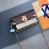 N60237 LV VAVIN 链条包 Damier Ebene 帆布配牛皮迷你女包 奶白色