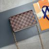 N60237 LV VAVIN 链条包 Damier Ebene 帆布配牛皮迷你女包 奶白色