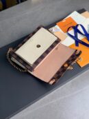 N60237 LV VAVIN 链条包 Damier Ebene 帆布配牛皮迷你女包 奶白色