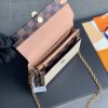 N60237 LV VAVIN 链条包 Damier Ebene 帆布配牛皮迷你女包 奶白色