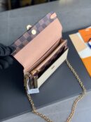 N60237 LV VAVIN 链条包 Damier Ebene 帆布配牛皮迷你女包 奶白色