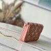 M81759 LV FELICIE POCHETTE 手袋 牛皮压纹三合一链条包 LV三件套 粉色