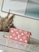 M81759 LV FELICIE POCHETTE 手袋 牛皮压纹三合一链条包 LV三件套 粉色