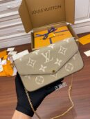 M69977 LV LV FELICIE POCHETTE 手袋 牛皮压纹三合一链条包 LV三件套 灰色