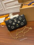 M80482 LV FELICIE POCHETTE 手袋 牛皮压纹三合一链条包 LV三件套 黑色