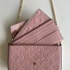 1686215629890818.jpg M67856 LV FELICIE POCHETTE 手袋 牛皮压纹三合一链条包 LV三件套 粉色