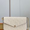 M82363 LV FELICIE POCHETTE 手袋 牛皮压纹三合一链条包 LV三件套 奶白色
