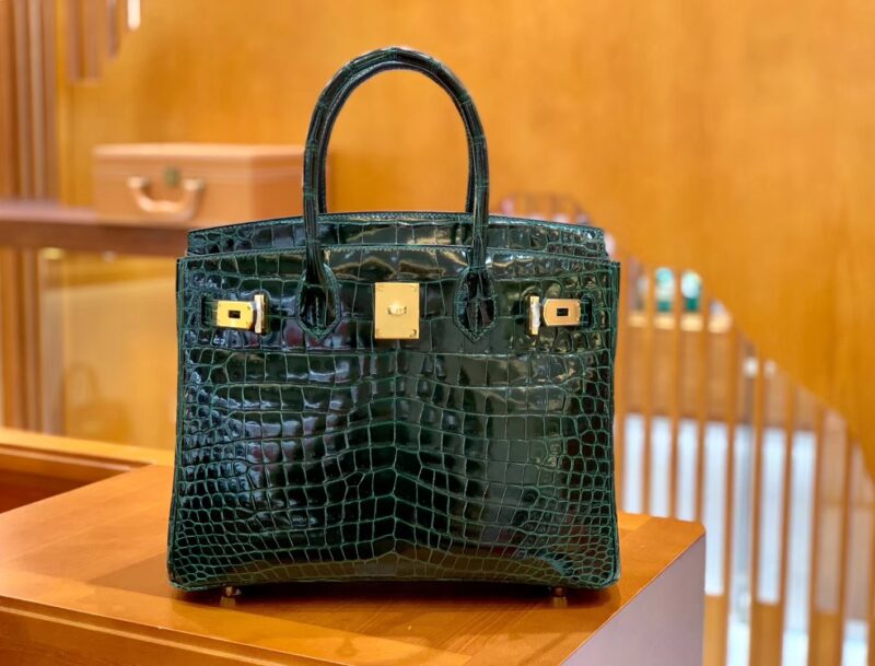 爱马仕 Birkin 30cm 祖母绿 金扣 一级皮湾鳄鱼皮 臻品级别