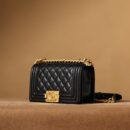 Chanel LeBoy黑色口盖包S免检版