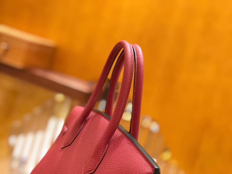 爱马仕 Birkin 30cm 石榴红 Togo小牛皮 金扣 原版蜜蜡线 顶级手工缝制 - Image 6
