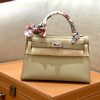 爱马仕 Mini kelly 斑鸠灰 掌纹小牛皮 全手工缝制 臻品级别 19cm 银扣 现货