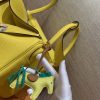 爱马仕 Lindy 琳迪包 柠檬黄 Togo牛皮 进口原料 全手工缝制 银扣 26cm