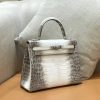 爱马仕 Kelly 25cm 喜马拉雅 一级鳄鱼皮 银扣 原版蜜蜡线 顶级手工