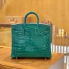 18f859313e11d92.jpg 爱马仕 Birkin 铂金包 翡翠绿 一级皮 尼罗鳄鱼皮 臻品级别 金扣 25cm