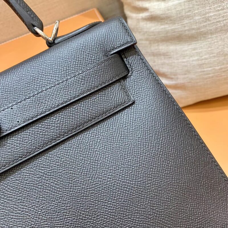 爱马仕 Kelly 凯莉包 经典黑银 28cm 现货供应 全手工缝制 - Image 3