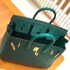 爱马仕 Birkin 25cm 缇香绿拼墨绿 鸵鸟皮 全手工缝制