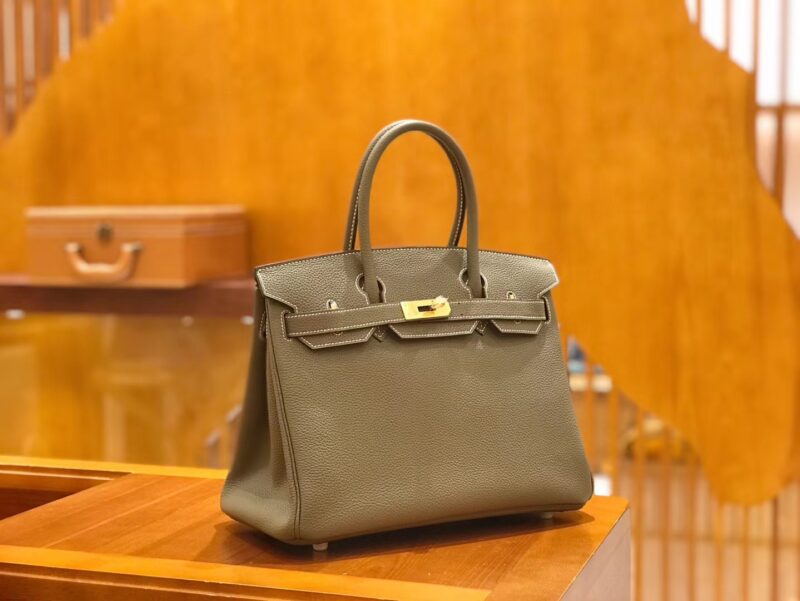 爱马仕 Birkin 30cm 大象灰 Togo小牛皮 金扣 原版蜜蜡线 顶级手工缝制 - Image 2