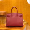 1baf5e4025b8379.jpg 爱马仕 Birkin 30cm 石榴红 Togo小牛皮 银扣 原版蜜蜡线 顶级手工缝制