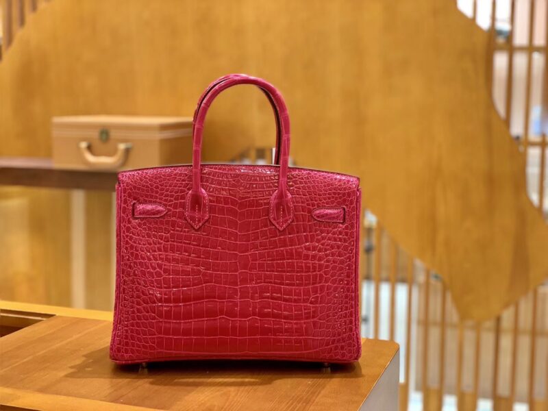 爱马仕 Birkin 30 极致粉 金扣 湾鳄 一级皮 全手工缝制 - Image 5