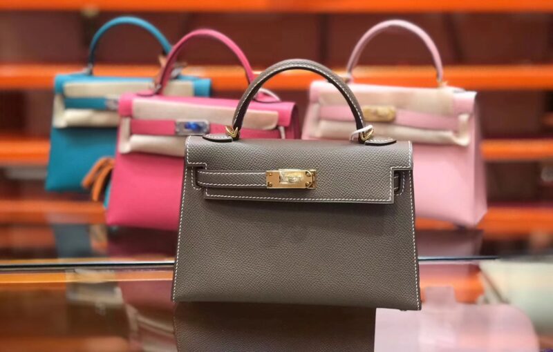 爱马仕 Birkin铂金包 mini kelly 大象灰 进口掌纹小牛皮 金扣 顶级手工缝制 19cm