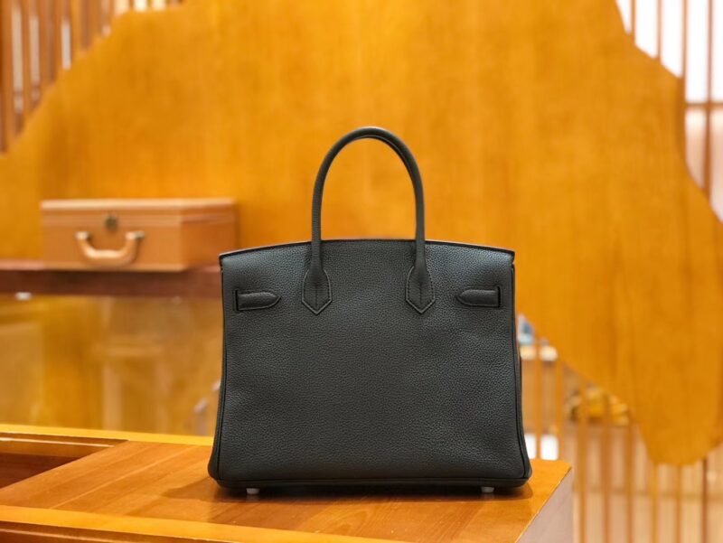 爱马仕 Birkin 30cm 经典黑 Togo小牛皮 银扣 原版蜜蜡线 顶级手工缝制 - Image 3