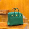 爱马仕 Birkin 25cm 丝绒绿 Togo小牛皮 金扣 原版蜜蜡线 顶级手工缝制